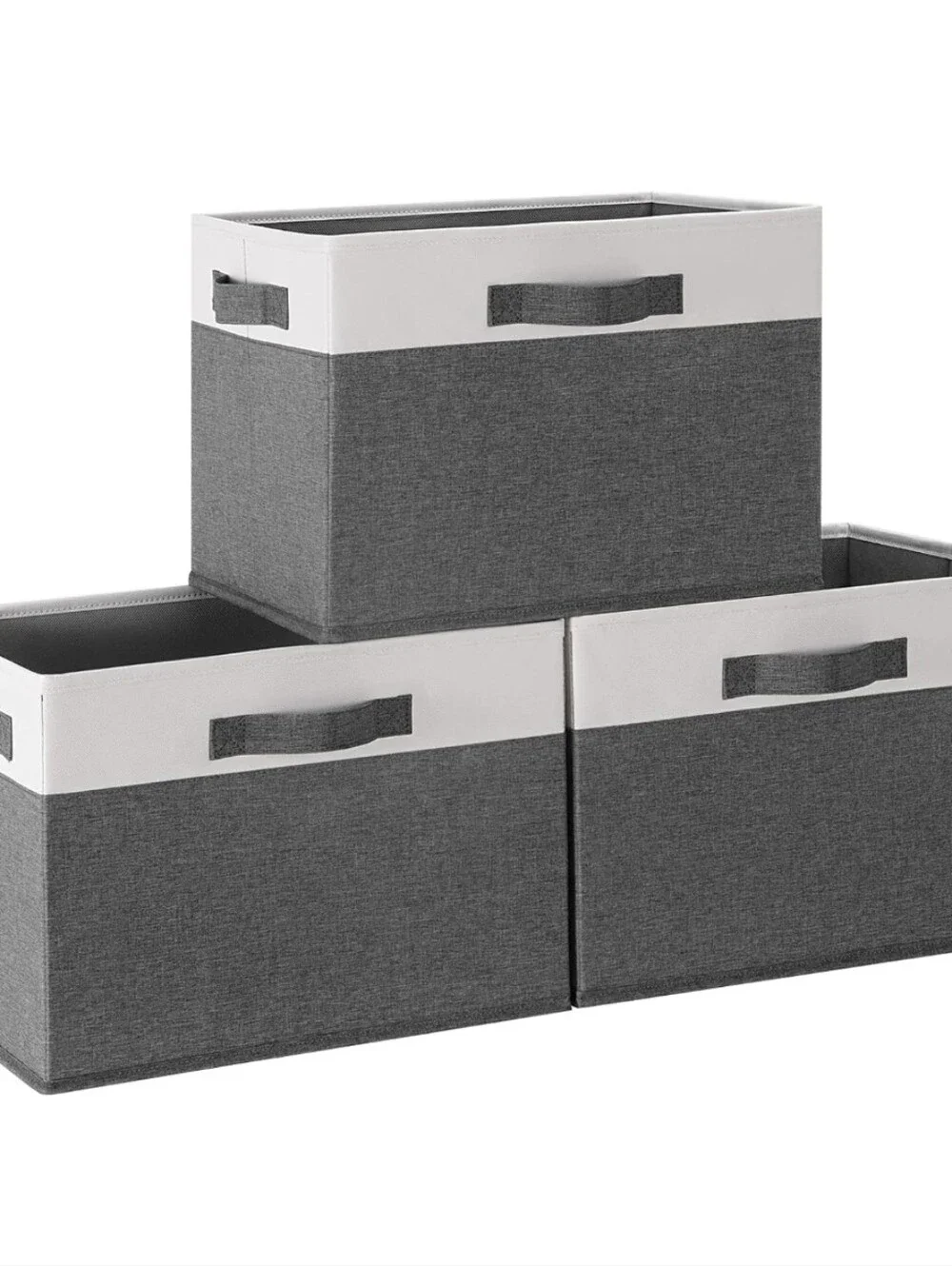 Set Of 3 Fabric Storage Baskets NEW